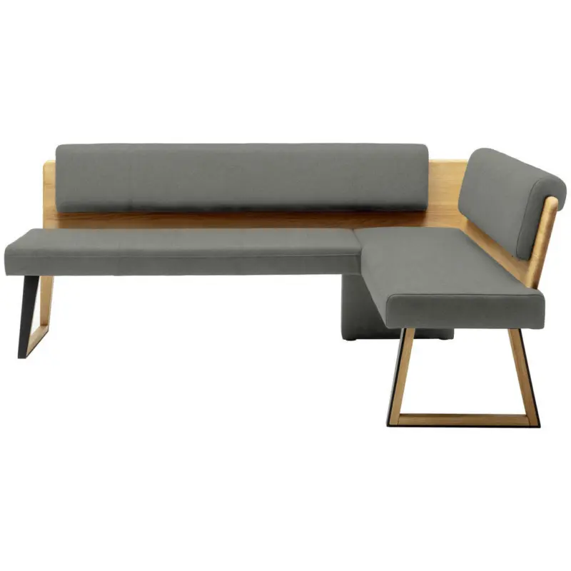 Eckbank 195/155 cm in Hellgrau, Wildeiche