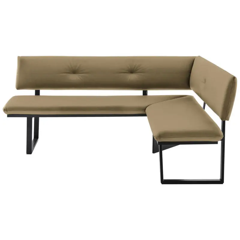 Eckbank 205/165 cm in Schwarz, Olivgr&uuml;n