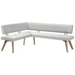 Eckbank 200/220 cm in Beige, Wildeiche