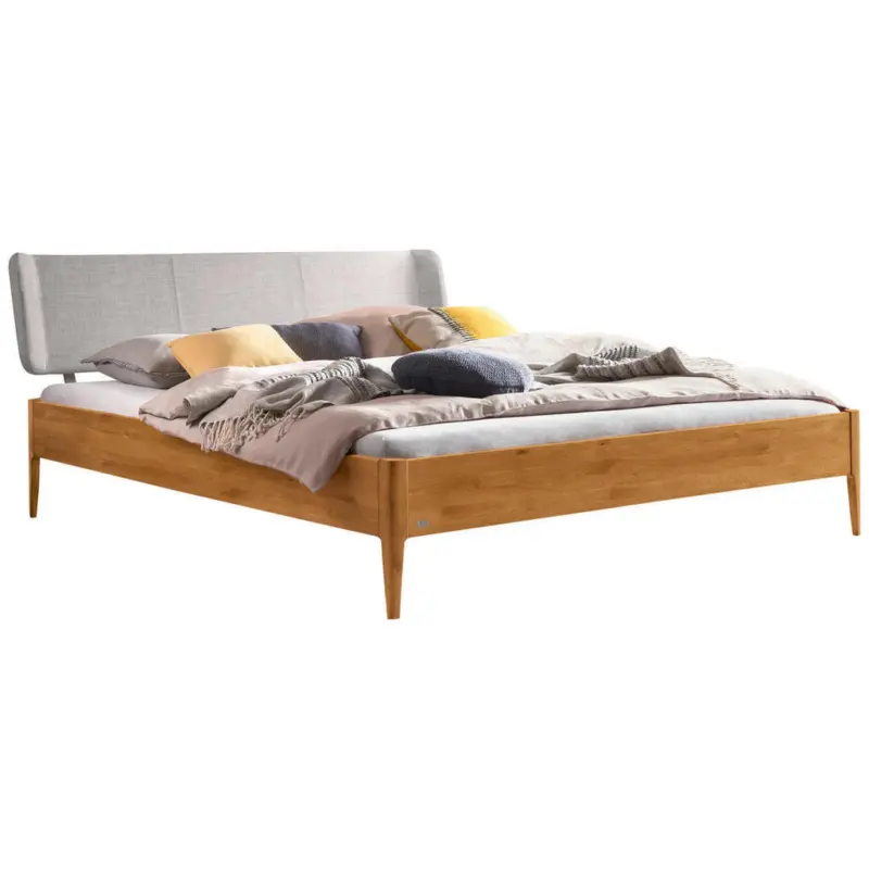 Bett 160/200 cm in Hellgrau, Wildeiche
