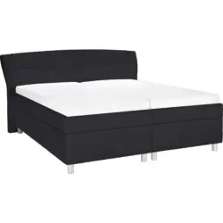 Polsterbett Matratze, gepolstertes Kopfteil, Lattenrost, Bettkasten, motorische Verstellbarkeit Schwarz 160/200 cm