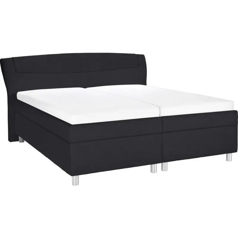 Polsterbett Matratze, gepolstertes Kopfteil, Lattenrost, Bettkasten, motorische Verstellbarkeit Schwarz 160/200 cm