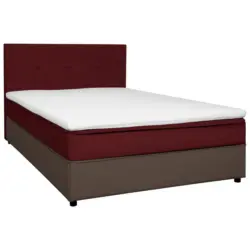 Boxbett 120/200 cm in Grau, Rot