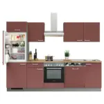 XXXLutz Lauterach - Ihr M&ouml;belhaus bei Bregenz K&uuml;chenblock 280 cm in Anthrazit, Rot