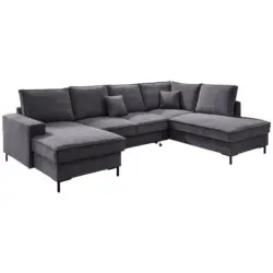 Wohnlandschaft in Cord Grau