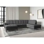 XXXLutz Lauterach - Ihr M&ouml;belhaus bei Bregenz Wohnlandschaft Zora E in Flachgewebe Dunkelgrau