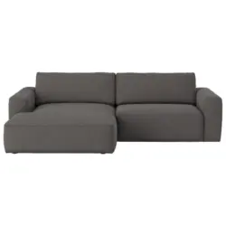Ecksofa in Webstoff Dunkelgrau 175/283 cm