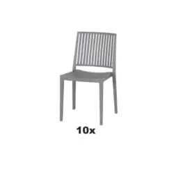 Gartensessel-Set Kunststoff Grau