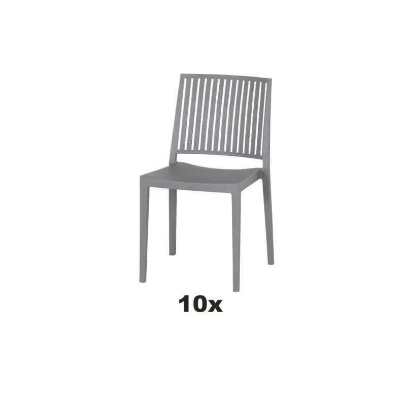 Gartensessel-Set Kunststoff Grau