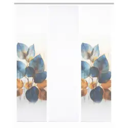 Fl&auml;chenvorhang in Blau, Wei&szlig;, Kupferfarben blickdicht