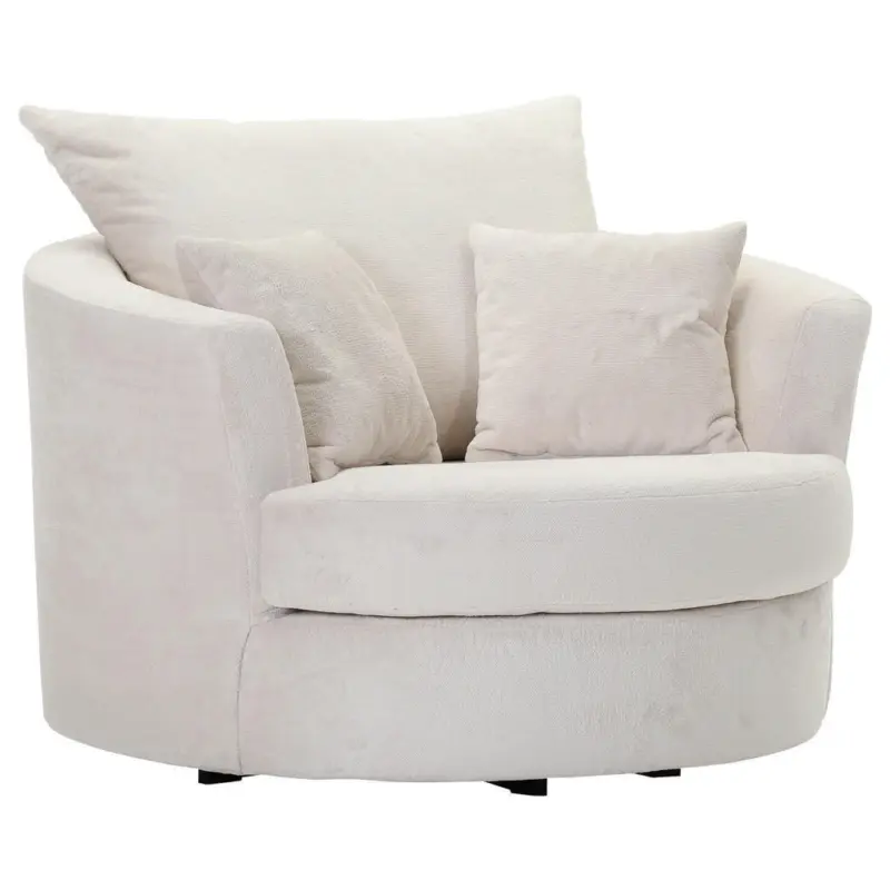 Sessel in Pl&uuml;sch Wei&szlig;