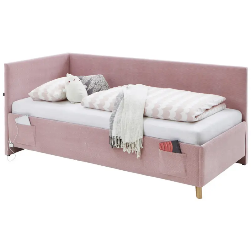 Polsterliege in Cord Rosa