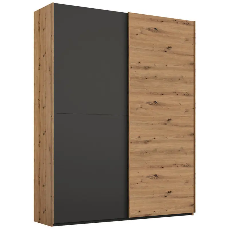 Schwebet&uuml;renschrank in Graphitfarben, Eiche Artisan