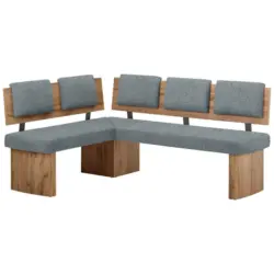 Eckbank 140/180 cm in Eichefarben, Blaugrau