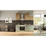 XXXLutz Lauterach - Ihr M&ouml;belhaus bei Bregenz K&uuml;chenblock 220 cm in Gr&uuml;n, Eiche Artisan