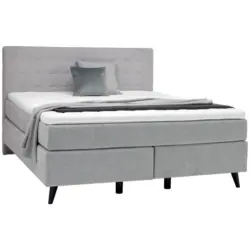 Boxspringbett 160/200 cm in Hellgrau