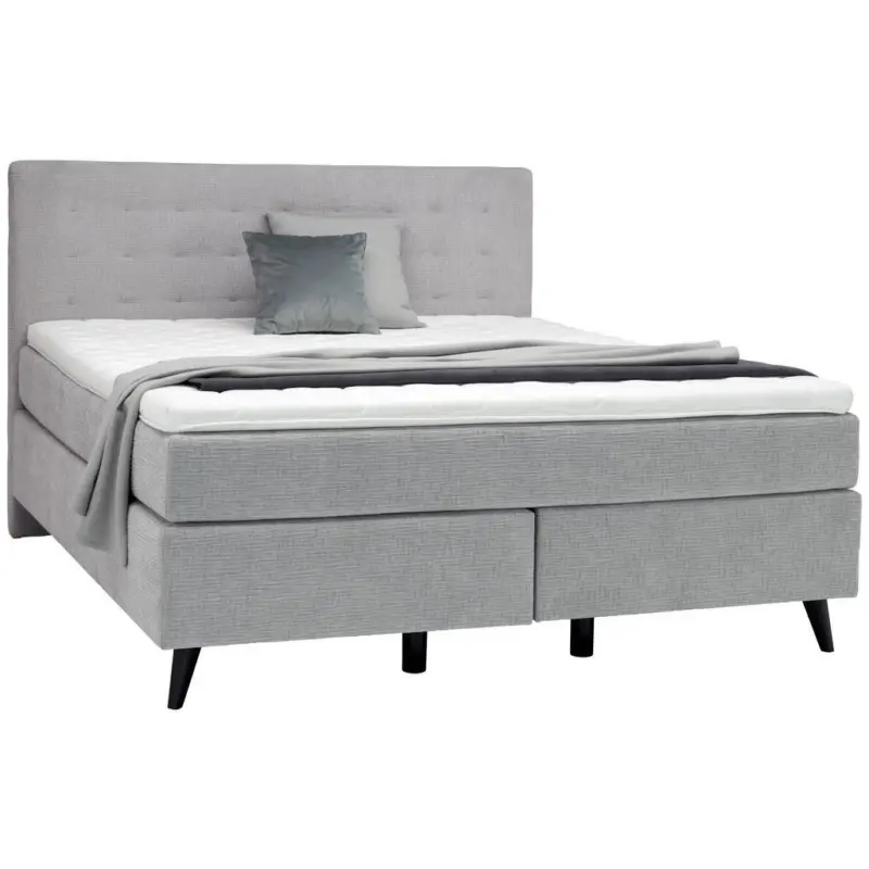 Boxspringbett 160/200 cm in Hellgrau