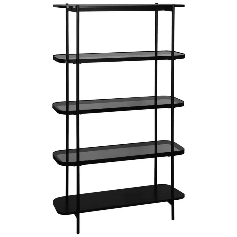 Regal 90/155/34 cm Grau, Schwarz