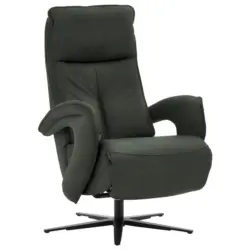 Relaxsessel in Leder Dunkelgr&uuml;n