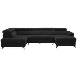 Wohnlandschaft in Struktur Schwarz