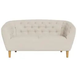 Chesterfield-Sofa in Flachgewebe Beige
