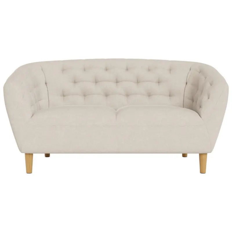 Chesterfield-Sofa in Flachgewebe Beige