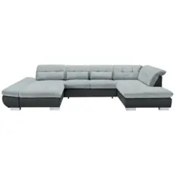 Wohnlandschaft in Mikrofaser Platinfarben