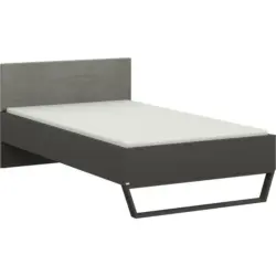 Bett 120/200 cm in Anthrazit, Graphitfarben