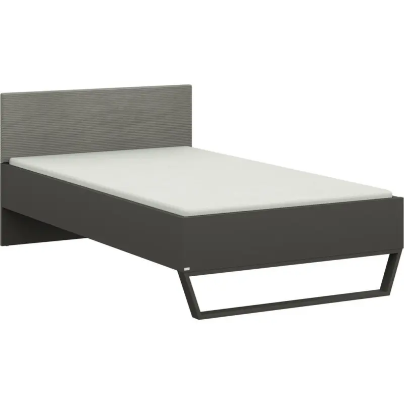 Bett 120/200 cm in Anthrazit, Graphitfarben