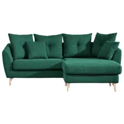 Ecksofa in Flachgewebe Dunkelgr&uuml;n 210/156 cm