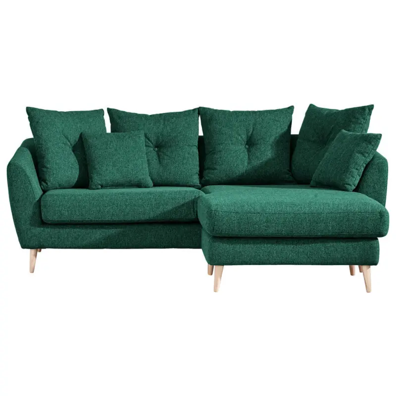 Ecksofa in Flachgewebe Dunkelgr&uuml;n 210/156 cm