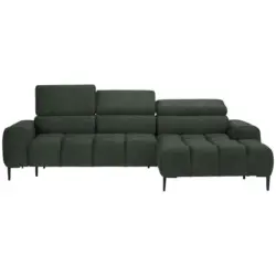 Ecksofa in Webstoff Dunkelgr&uuml;n 270/177 cm