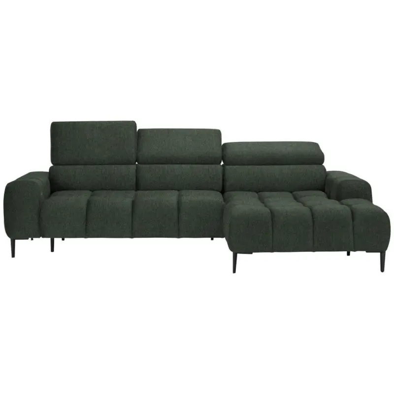Ecksofa in Webstoff Dunkelgr&uuml;n 270/177 cm