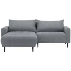 Ecksofa in Flachgewebe Dunkelgrau 160/215 cm