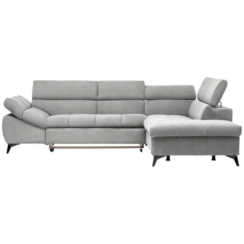 Ecksofa in Mikrofaser Hellgrau 279/210 cm