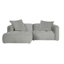 Ecksofa Mosso in Webstoff Grau, Hellgrau 173/240 cm