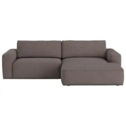 Ecksofa in Webstoff Taupe 283/175 cm