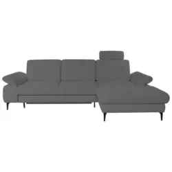 Ecksofa Alma in Chenille Dunkelgrau 285/191 cm