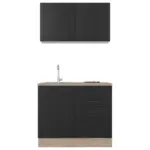 XXXLutz Lauterach - Ihr M&ouml;belhaus bei Bregenz Minik&uuml;che 100 cm in Schwarz, Eichefarben