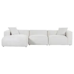 Ecksofa in Chenille Creme 178/323 cm