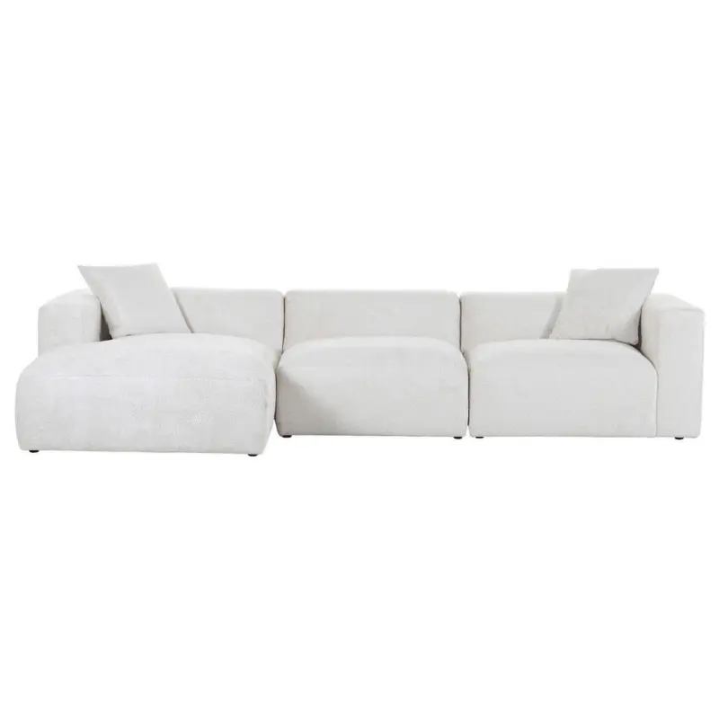 Ecksofa in Chenille Creme 178/323 cm