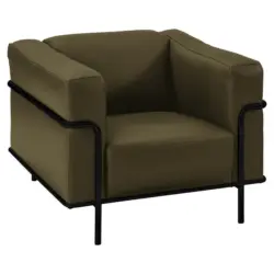 Sessel in Echtleder Gr&uuml;n