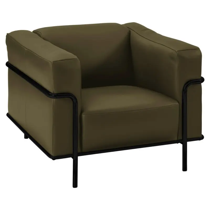 Sessel in Echtleder Gr&uuml;n