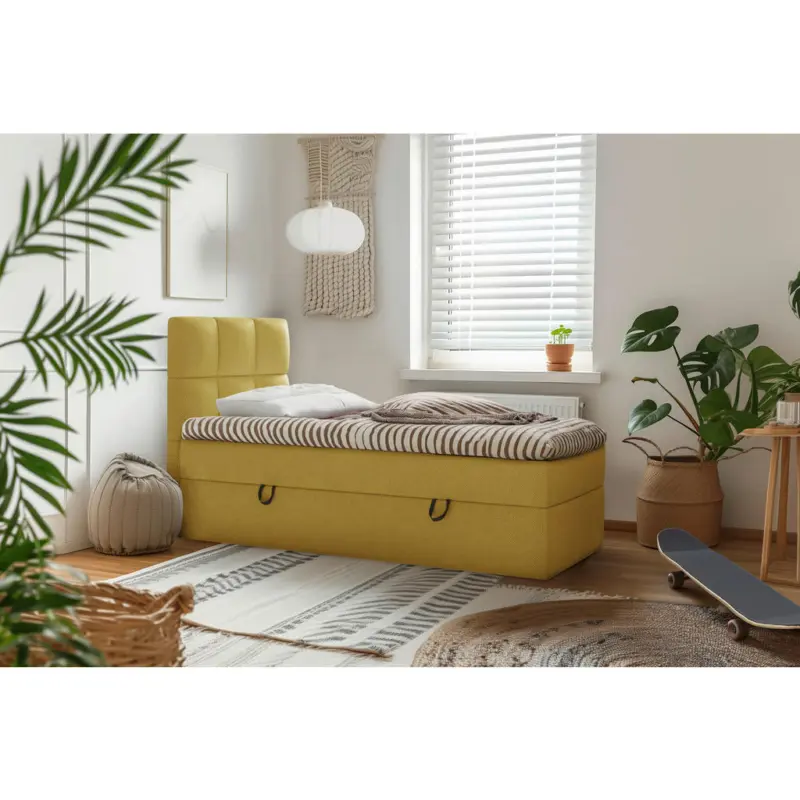 Boxbett 90/200 cm in Senfgelb