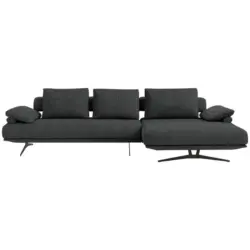 Ecksofa in Chenille Anthrazit 334/168 cm