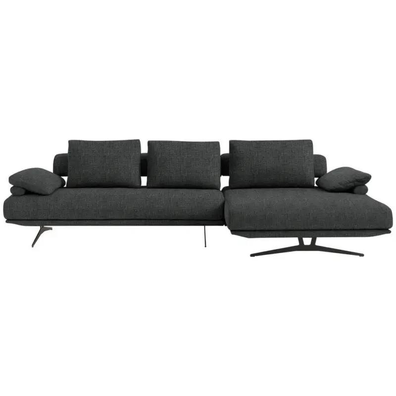 Ecksofa in Chenille Anthrazit 334/168 cm