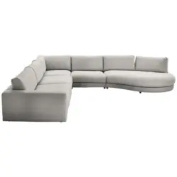Ecksofa in Chenille, Cord Hellgrau 365/425 cm