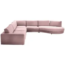 Ecksofa in Chenille, Cord Rosa 365/425 cm