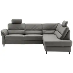 Ecksofa in Lederlook Grau 266/190 cm