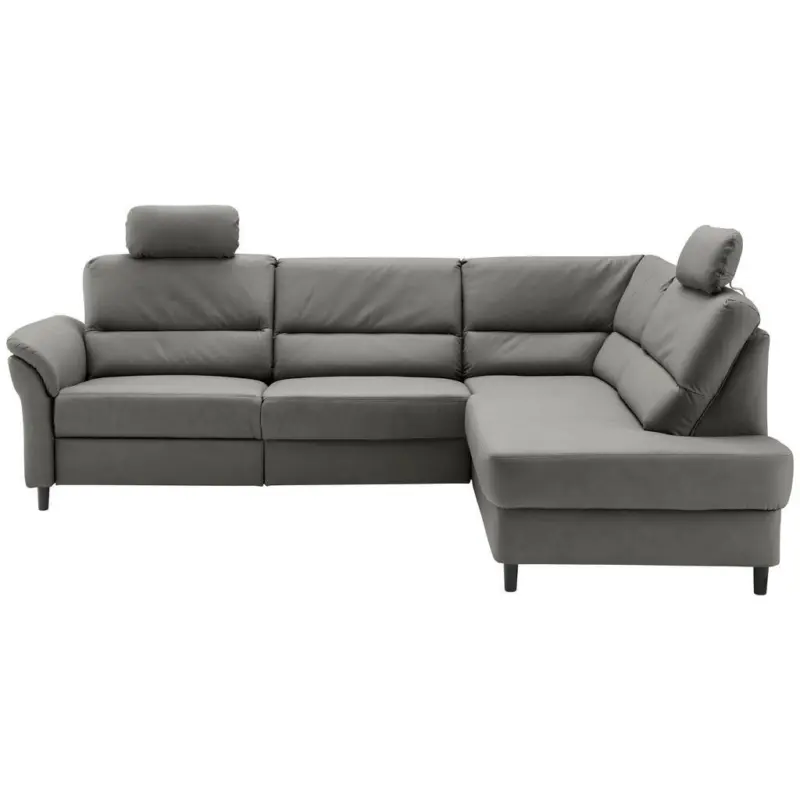 Ecksofa in Lederlook Grau 266/190 cm